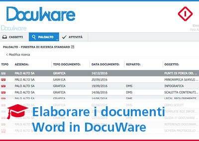 elaborare un documento word in docuware